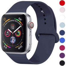 (blue, 40/38mm M/L) TECHGEAR Watch Band Compatible with Apple Watch 40mm / 38mm Soft Silicone Classic Sport Replacement Watch Band for Series: 8 7 6 5 4 3 2 1.