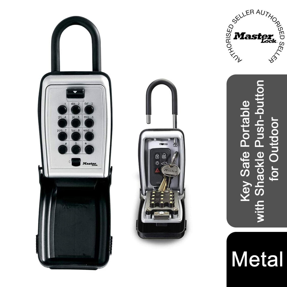 Master Lock Key Safe Portable with Shackle Push-button