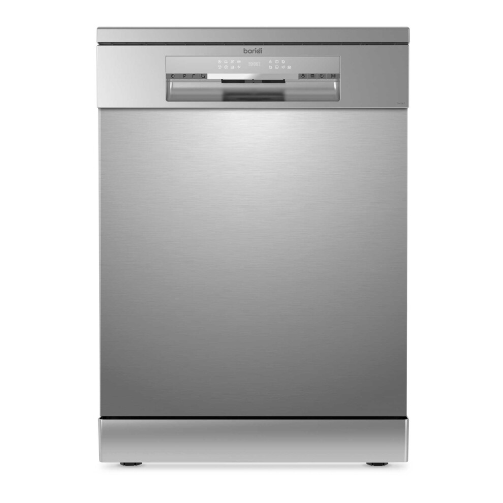 60cm Freestanding Dishwasher, 14 Place Settings, 8 Programs, LED Display, Silver - DH167