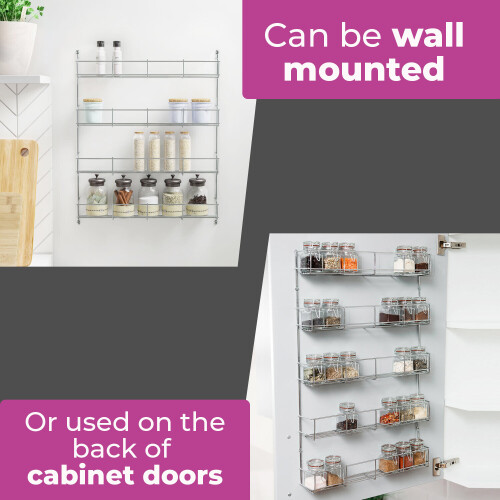 NEO 4 Tier Spice Rack For Kitchen Door Cupboard or Wall 2