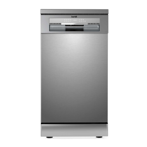 Dellonda Baridi 45cm Slimline Freestanding Dishwasher, 10 Place Settings, 8 Programs, LED Display, Silver - DH166 1