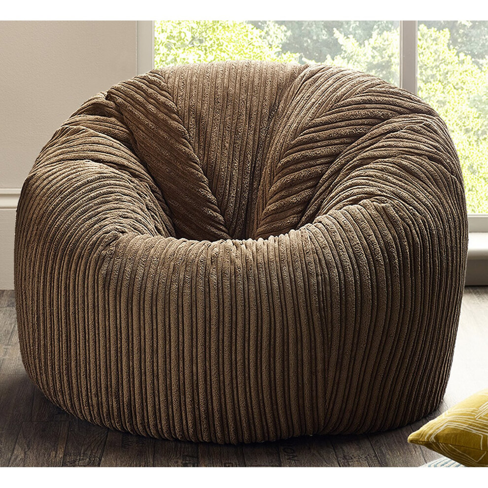 (Brown, NO) Childrens Jumbo Cord Beanbag Chair Cord Beanbags Plush Jumbo Cord Bean bags Ready Filled