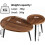 2 Nesting Set Large  Oval Coffee Table Nest Wood 3