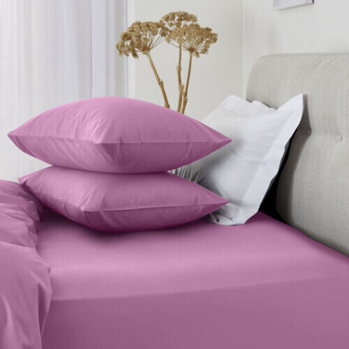 Imperial Rooms (Pillow Case Only, Purple) Fitted Bed Sheets Poly Cotton Single Double King