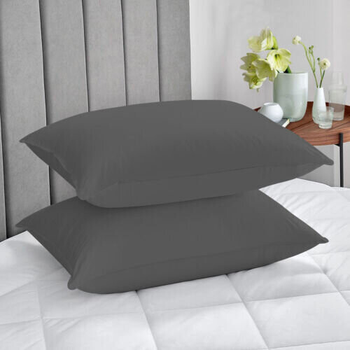 Imperial Rooms (Pillow Case Only, Charcoal) Fitted Bed Sheets Poly Cotton Single Double King