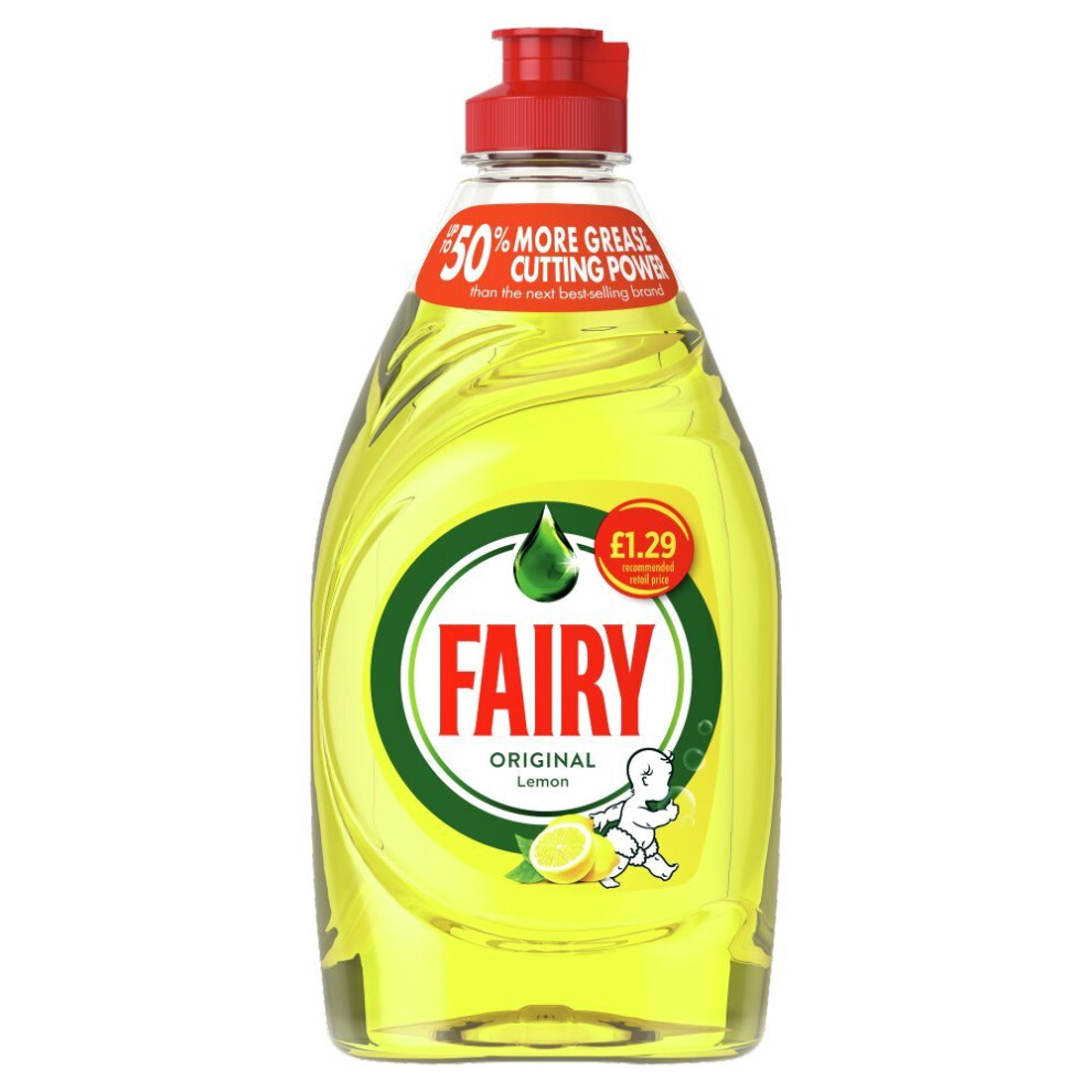 Fairy Lemon Washing Up Liquid with LiftAction 383ml (Pack of 10)