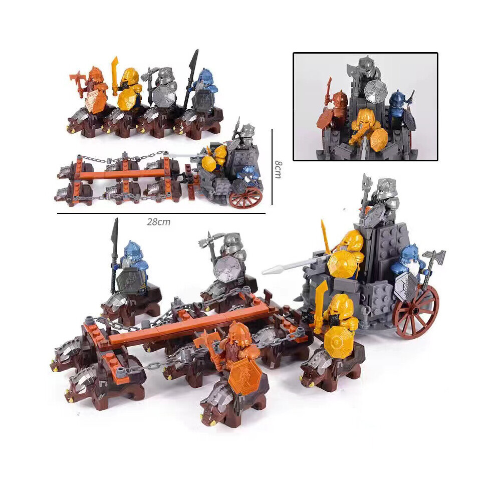 Photos - Action Figures / Transformers  Lord of the Rings Medieval Knight Aberdeen Dwarf Wild Boar Mount Horned Sheep Chariot Assembled Bui(Dwarven Boar Chariot 2)