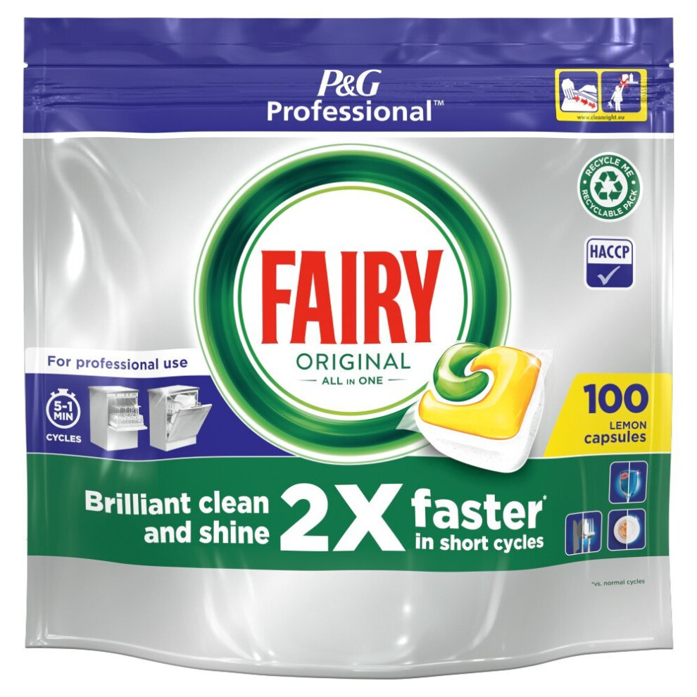 Fairy Professional All In One Dishwasher 100 Tab Lemon3.02kg(Packof 1)