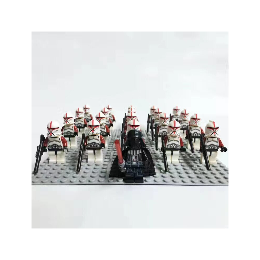 (Star Wars-Set 4) 21Pcs Star Wars Clone Troopers & Commander Minifigures Kids Toy Fit Lego +base)