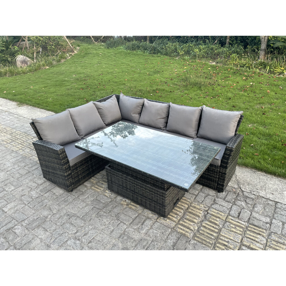 Fimous Outdoor Rattan Corner Sofa Garden Furniture High Back Sofa