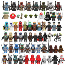 63PCS Star Wars Mandalorian Boba Fett Yoda Baby Luke Skywalker Building Block Minifigure Toys