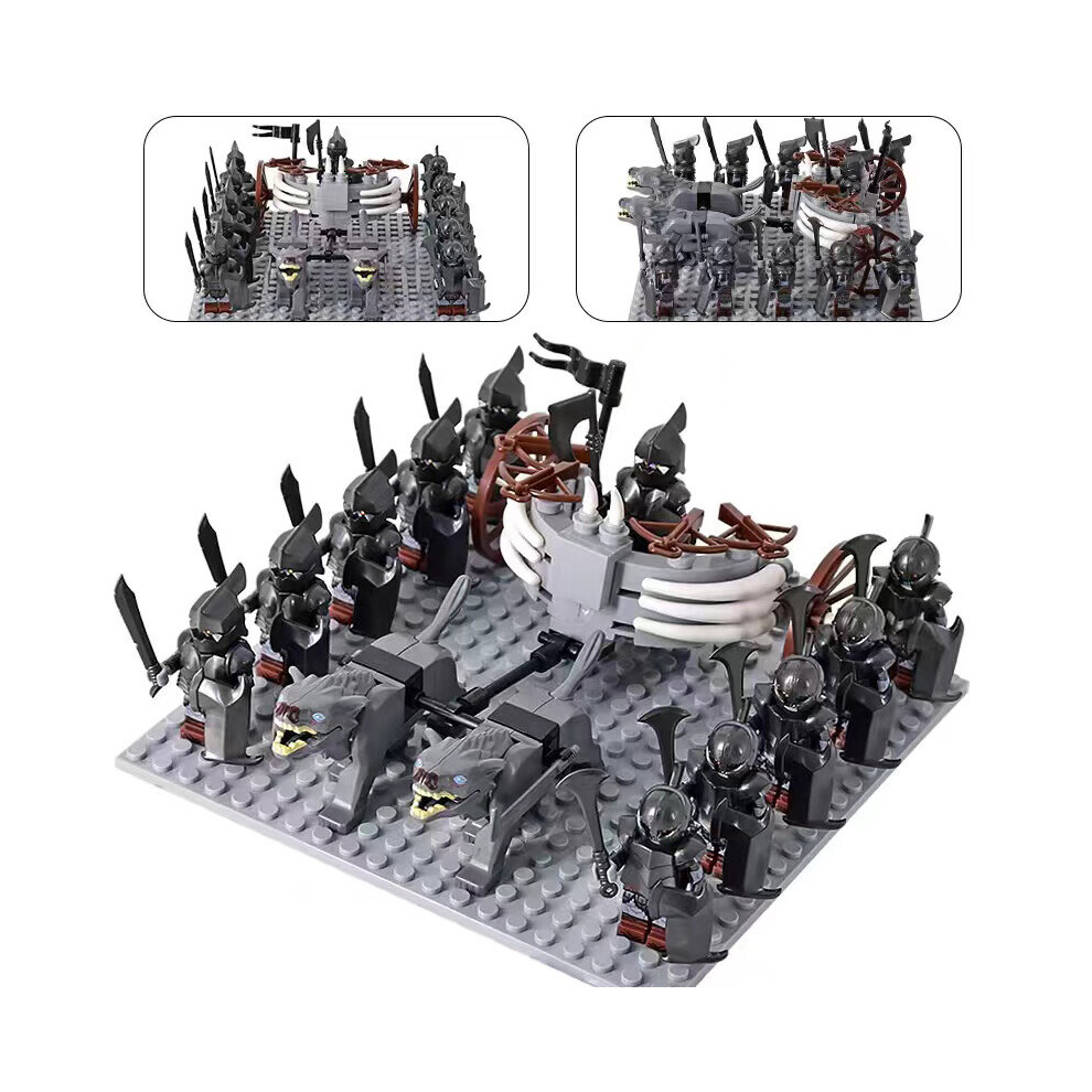 Photos - Action Figures / Transformers  Lord of the Rings Figures Orc Soldiers Raider Vargr Wolf Mount Knights Building Blocks Bricks Toys f(Orc Chariot Phalanx 7)