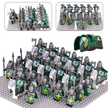 (Shield axeman + spearman + horse) Lord of the Rings Rohan Royal Guards Soldiers Archers Cavalry Legion War Horse Figures Assembled Building Blocks Toys