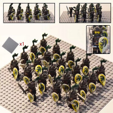 (Reloaded Dragon Kingdom Knight) 21PCS of Medieval Ancient Legion Castle Minifigures Scene Battle Soldiers Knights Assembly Blocks Toys