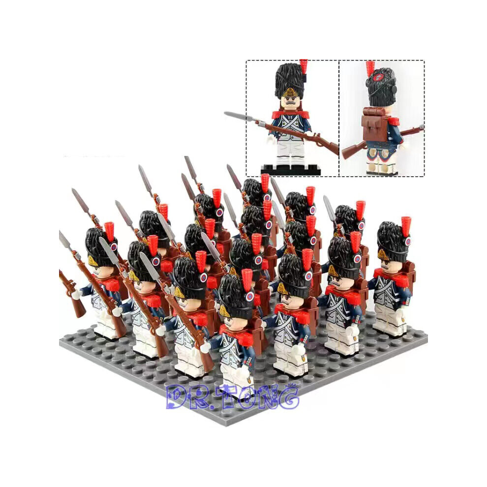 (Dutch Dragoons) 16Pcs Military Minifigures Napoleon British Army French Army Italian Soldiers Cavalry Infantry Bombardier Puzzle Building Block Toys