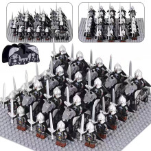 (Long Swordsman + War Horse) Lord of the Rings Rohan Royal Guards Soldiers Archers Cavalry Legion War Horse Figures Assembled Building Blocks Toys