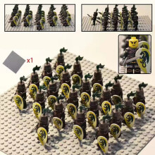 (Green Dragon Kingdom Knight) 21PCS of Medieval Ancient Legion Castle Minifigures Scene Battle Soldiers Knights Assembly Blocks Toys