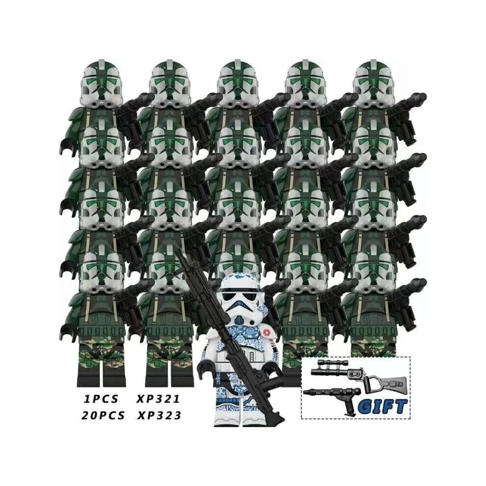 (Star Wars-Set 26) Fit Lego Star Wars Movie Series Clone Troopers Minifigures Kids Toys Gifts 21PCS/Set