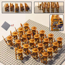 (Ggolden kingdom soldier) 21PCS of Medieval Ancient Legion Castle Minifigures Scene Battle Soldiers Knights Assembly Blocks Toys