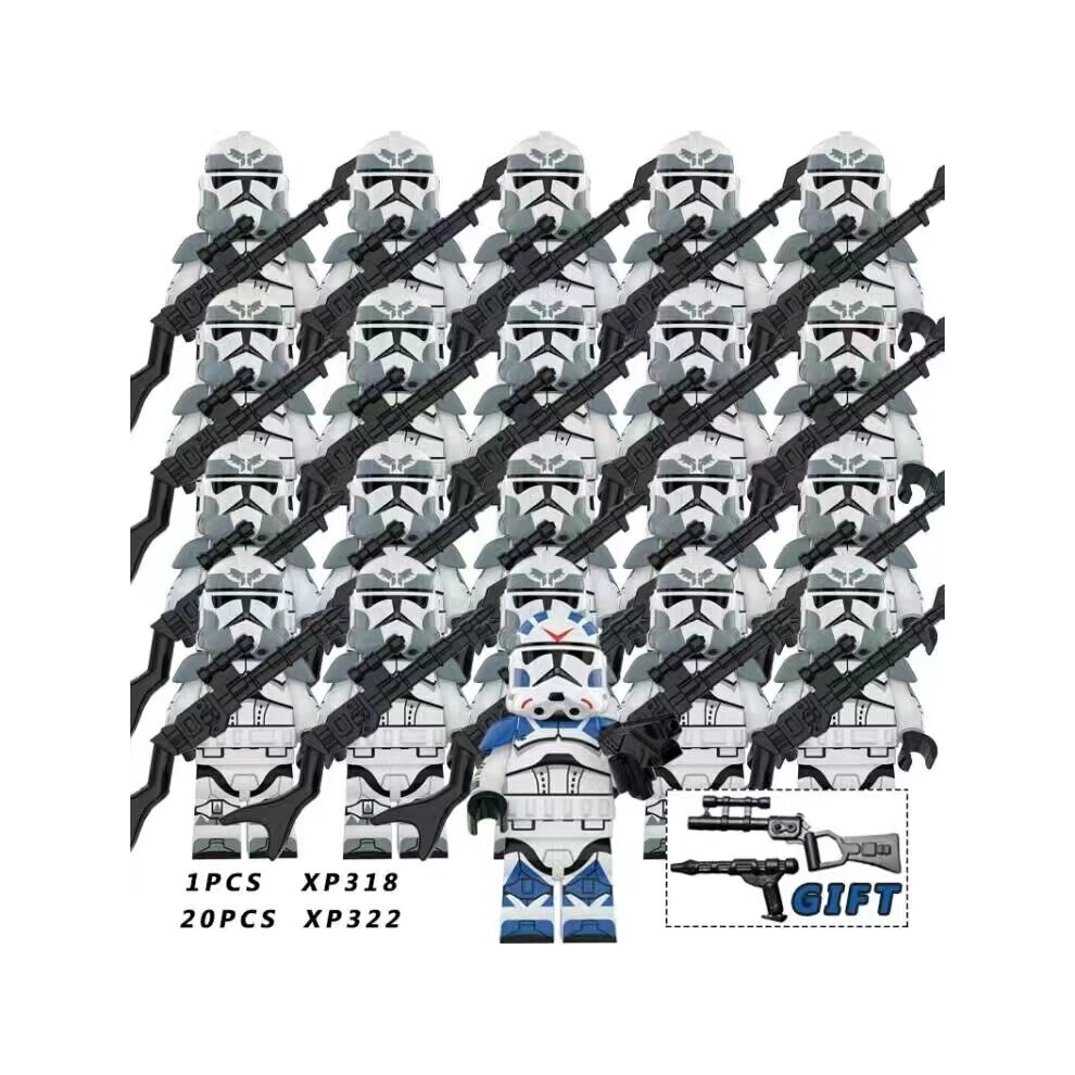 (Star Wars-Set 25) Fit Lego Star Wars Movie Series Clone Troopers Minifigures Kids Toys Gifts 21PCS/Set