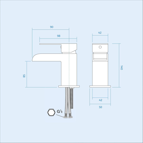 Chrome Waterfall Basin & Bath Shower Mixer Tap Pack Including Bath Waste 1