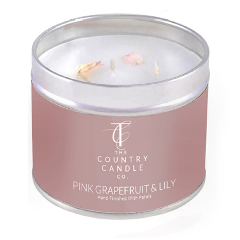 The Country Candle Company Pastels Candle In A Tin - Grapefruit & Lily Pink