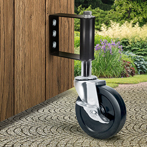 (5 in) Heavy Duty Rubber Mute Spring Loaded Gate Door Wheel Caster ...