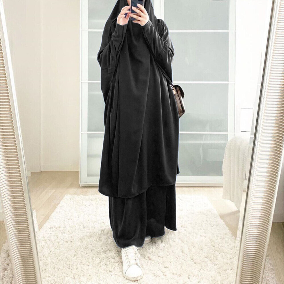 (  09 Black) Overhead Khimar Jilbab Muslim Women Prayer Dress One Piece Abaya