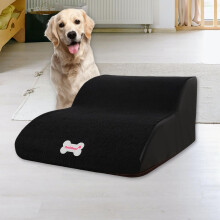 ( Black) Portable Dog Stairs Ladder Pet Ramp Washable Anti Slip Step Stairs 2 Steps for