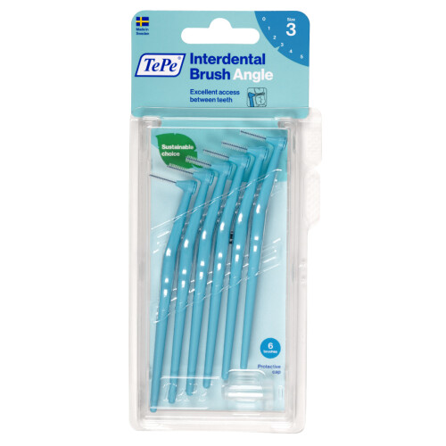 Tepe Tepe Angle Interdental Brush, Blue 0.6mm (6 Pieces/Packet) 1