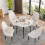 (White) Round Kitchen Dining Table No Chair Coffee Table 4