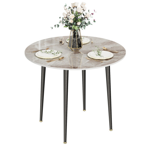 (Grey) Round Kitchen Dining Table No Chair Coffee Table