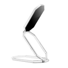 (Silver) Phone Holder Ring Foldable Magnetic Metal Finger Ring Stand With Double Ring Grip