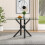 Living And Home (Black) Modern Rectangle Tempered Glass Top Dining Table with Metal Legs 1