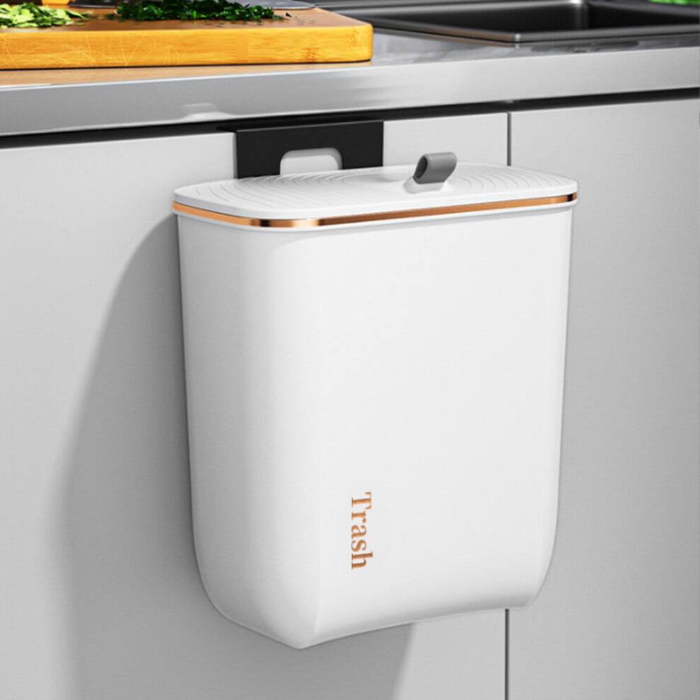 (26.6cm W x 14.8cm D x 30cm H) Kitchen Bathroom Hanging Waste Bin with Lid