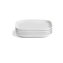 Riko Square 4 Piece Side Plate - White Light Bites Or Crisp