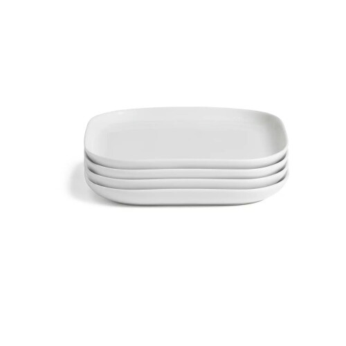 Riko Square 4 Piece Side Plate - White Light Bites Or Crisp