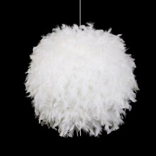 (White, 40cm) Fluffy Feather Light/Lamp Shades for Pendant Ceiling Light,Table/Floor Lamp