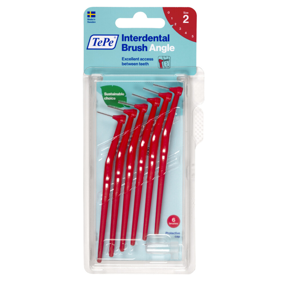 TePe Angle Red Interdental Brushes 0.5mm - Size 2 / Easyandsimple interspace X 2