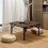 Living And Home (Brown) Square 70cm Wooden Folding Coffee Table 2