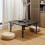 Living And Home (Black) Square 70cm Wooden Folding Coffee Table 1