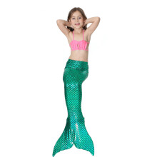 (Green, 150CM) Girls' swimsuit bikini sequin mermaid tail suit swimsuit swimsuit shawl