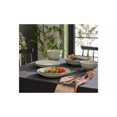 Textured Ripple 12 Piece Dinner Set - Chalk Lovely Ripple Texture 1