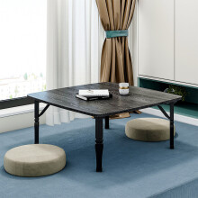 (Black) Square 80cm Wooden Folding Coffee Table