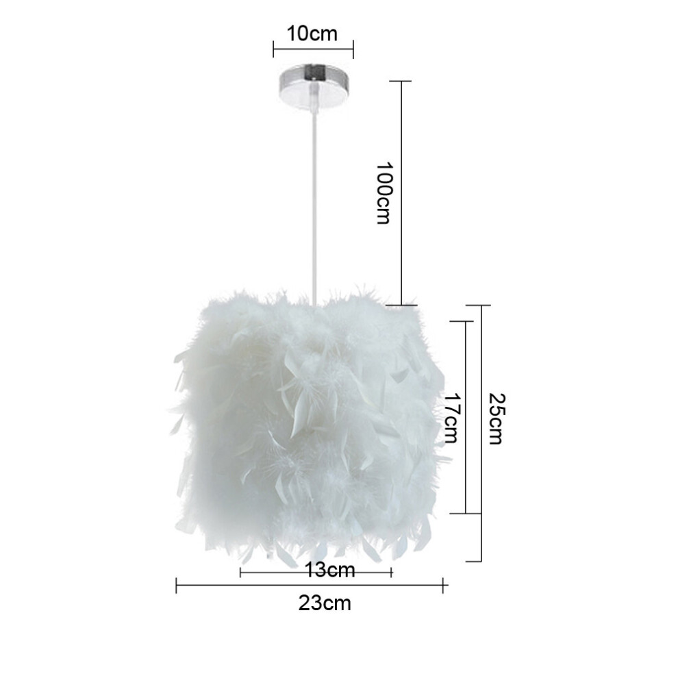 (Model B) Feather LED Pendant Light Chandelier for Living Room Bedroom Restaurant