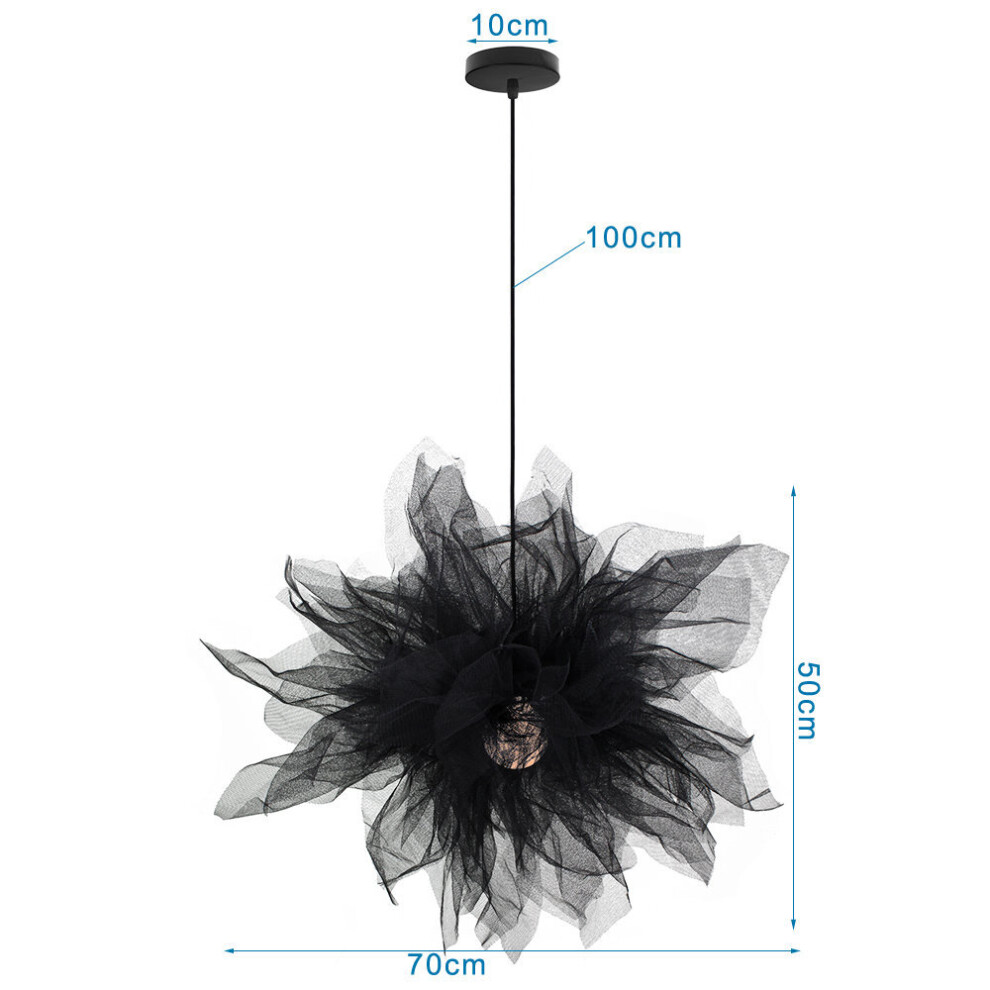 (Model F) Feather LED Pendant Light Chandelier for Living Room Bedroom Restaurant