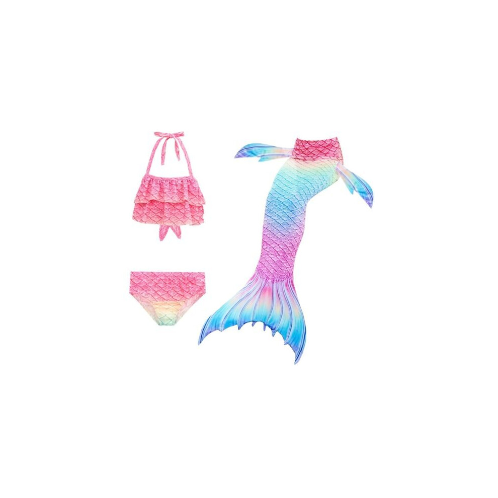 (J, 120) Girls Swimsuit Mermaid Tail Swimming Costume Mermail Tail Swimmable Bikini Set-image-OPC-PBDVYHC-NEW
