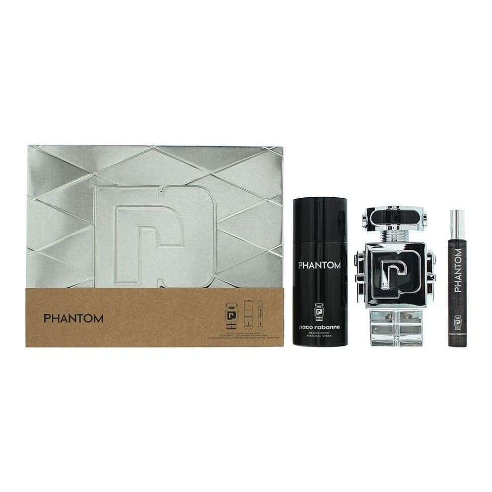 Paco Rabanne Phantom Eau De Toilette 100Ml, 10Ml + Deodorant Spray 150Ml