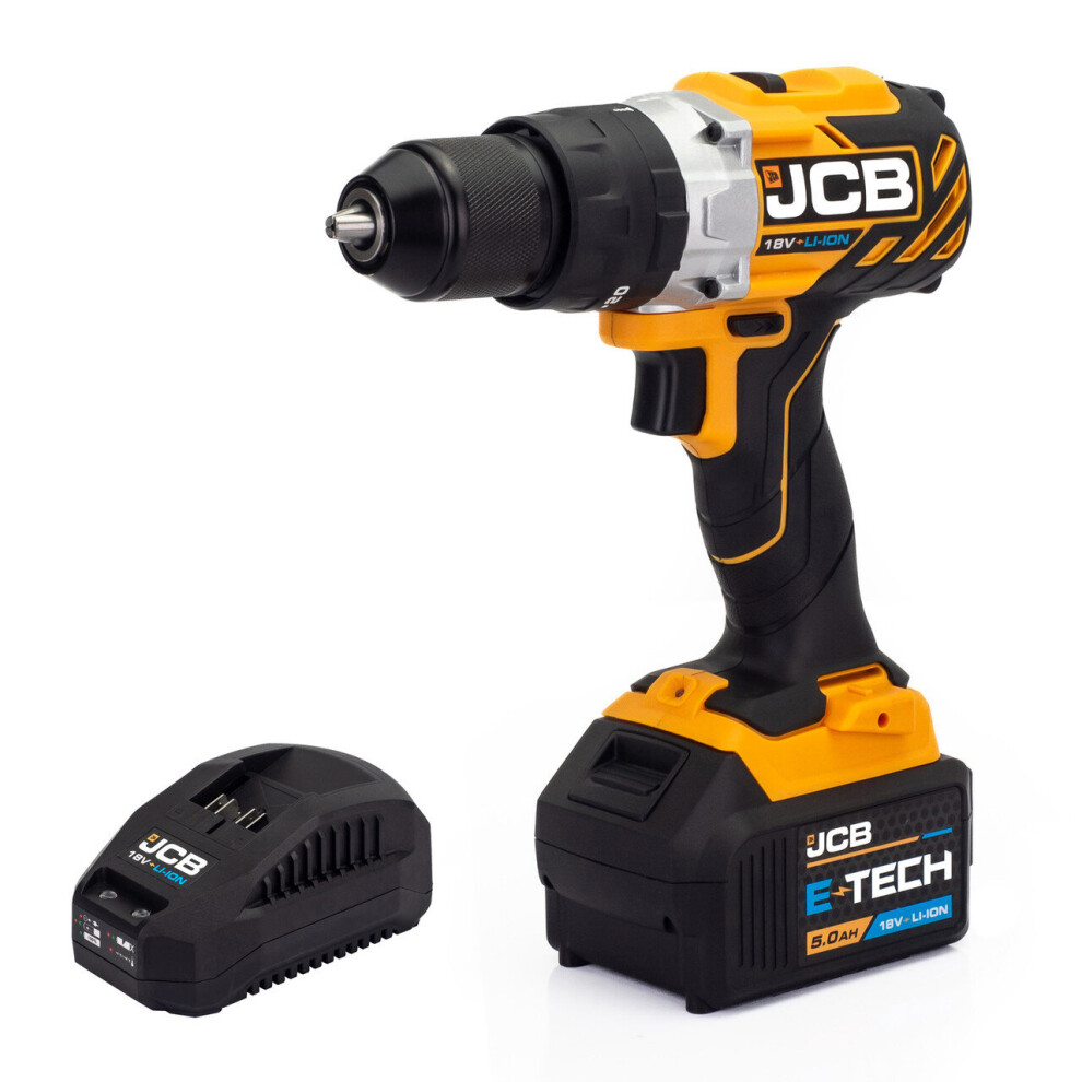JCB 18V BRUSHLESS COMBI DRILL 5.0AH BATTERY AND 2.4A CHARGER  JCB-18BLCD-5X-B