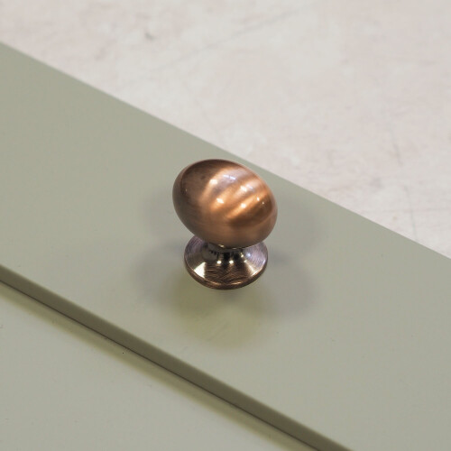 (31mm Knob) Brushed Dark Copper Cup Handle 76mm & Oval Knob 2